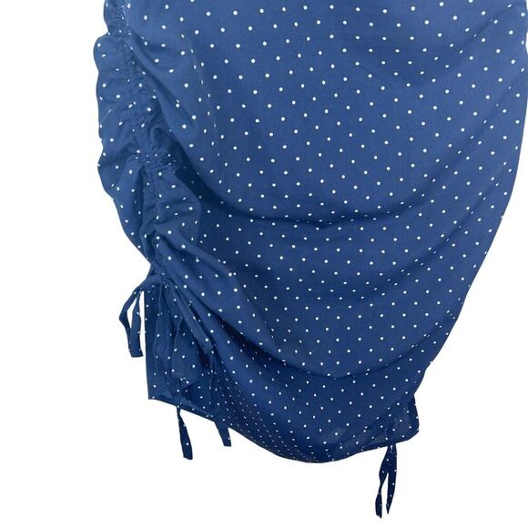 J.O.A. Just One Answer Navy Polkadot Convertible Dress Adjustable Side Ruched S - Picture 8 of 12